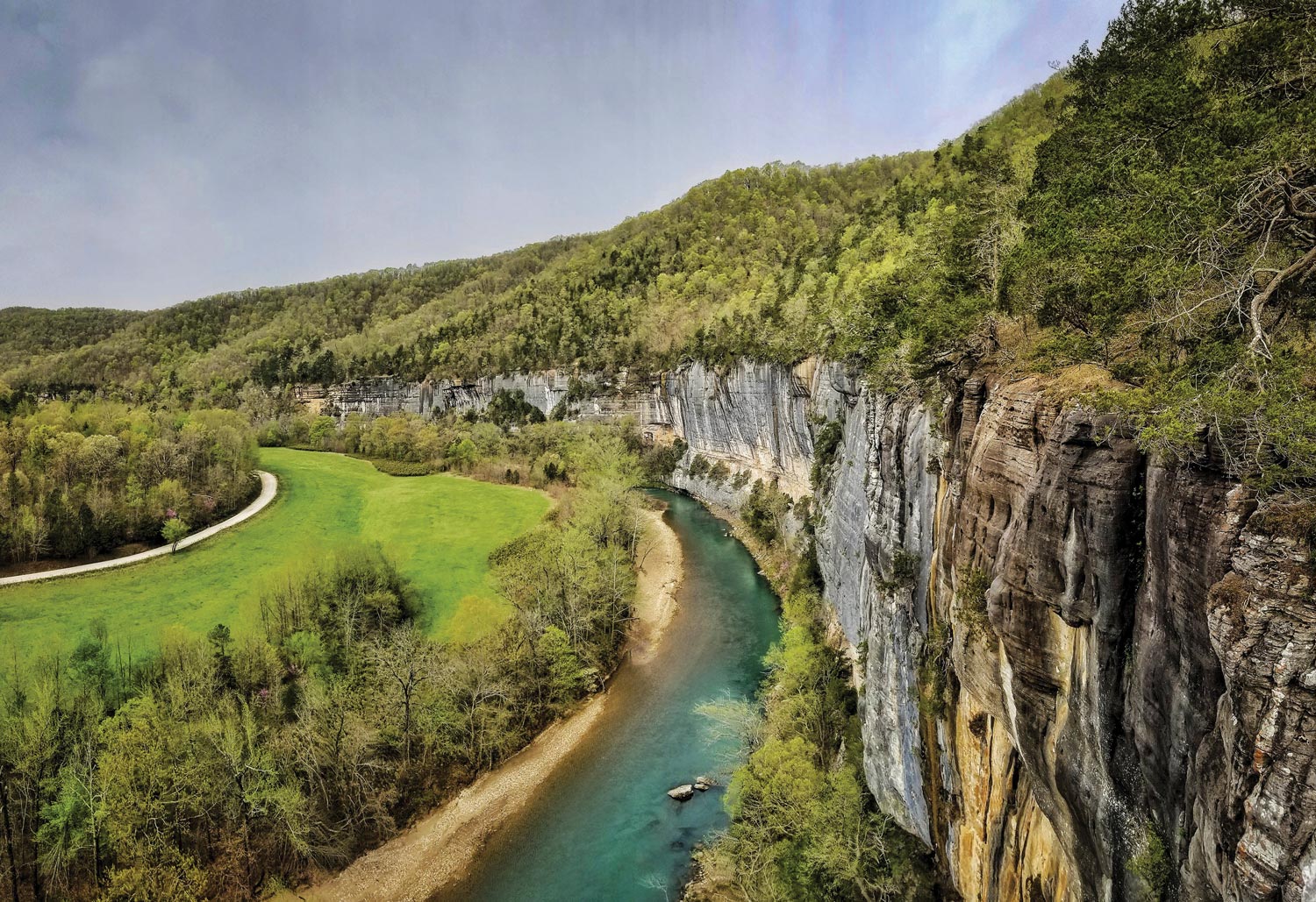 Overhead view of Roark bluff buffalo national river